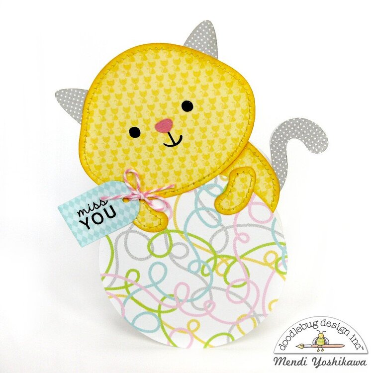 Doodlebug Kitten Smitten Shaped Cards by Mendi Yoshikawa