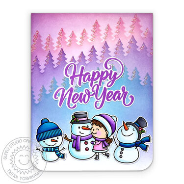 Sunny Studio Snowman New Year Card by Mendi Yoshikawa