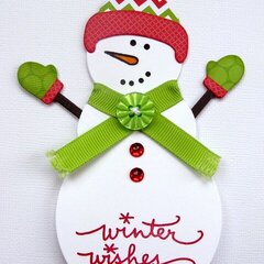Papertrey Ink Snowman Christmas Tag by Mendi Yoshikawa
