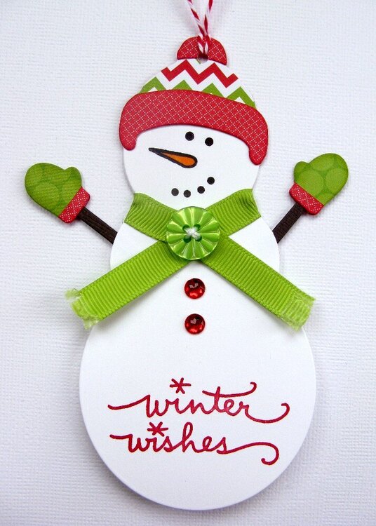 Papertrey Ink Snowman Christmas Tag by Mendi Yoshikawa