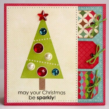 Technique Tuesday Sparkly Chistmas Card by Mendi Yoshikawa