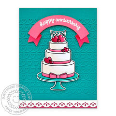 Sunny Studio Special Day Cake Anniversary Card by Mendi Yoshikawa