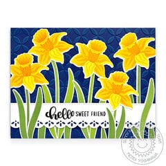 Sunny Studio Spring Bouquet Daffodil Card by Mendi Yoshikawa