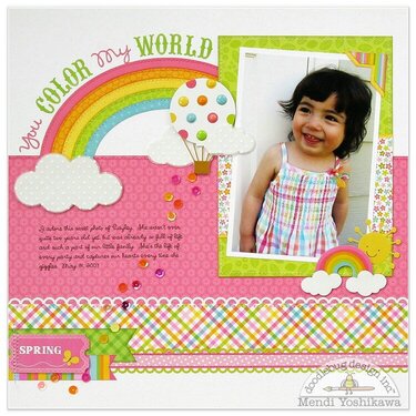 Doodlebug Springtime Rainbow Layout by Mendi Yoshikawa