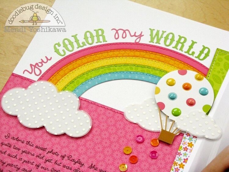 Doodlebug Springtime Rainbow Layout by Mendi Yoshikawa