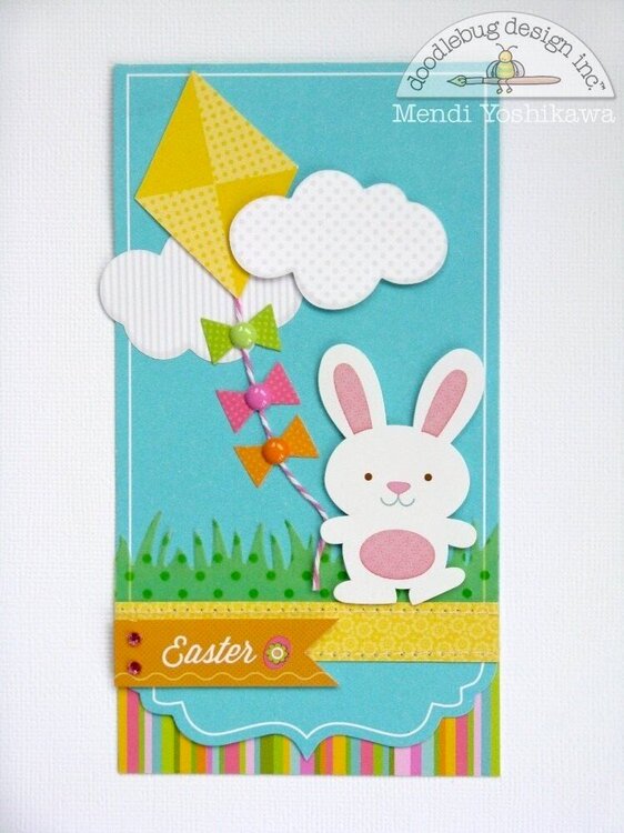 A Doodlebug Springtime Bunny Card by Mendi Yoshikawa