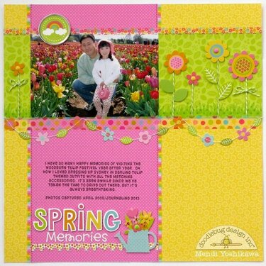 Doodlebug Springtime Tulip Fields layout by Mendi Yoshikawa