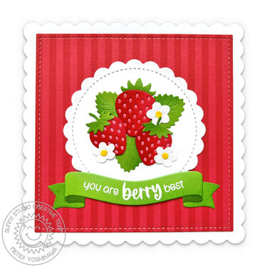Sunny Studio You Are The Berry Best Strawberry Card by Mendi Yoshikawa