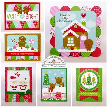 Doodlebug Sugarplums Christmas Card Set by Mendi Yoshikawa