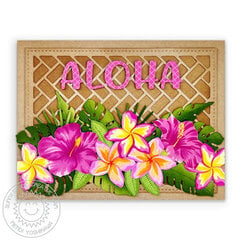 Sunny Studio Aloha Plumeria & Hibiscus Card by Mendi Yoshikawa