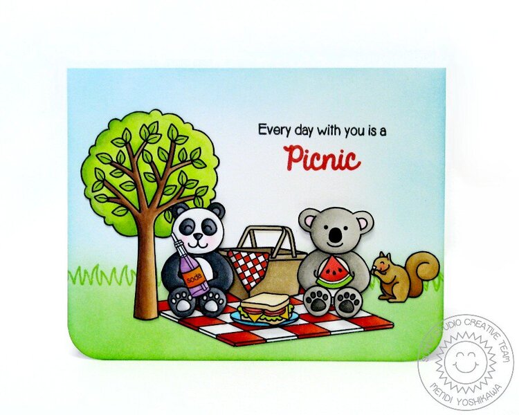 Sunny Studio Summer Picnic In The Park Card by Mendi Yoshikawa