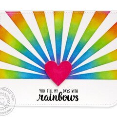 Sunny Studio Rainbow Sunray Card by Mendi Yoshikawa