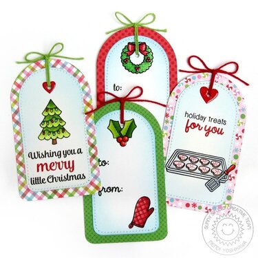 Sunny Studio Sunny Semi Circles Holiday Gift Tags by Mendi