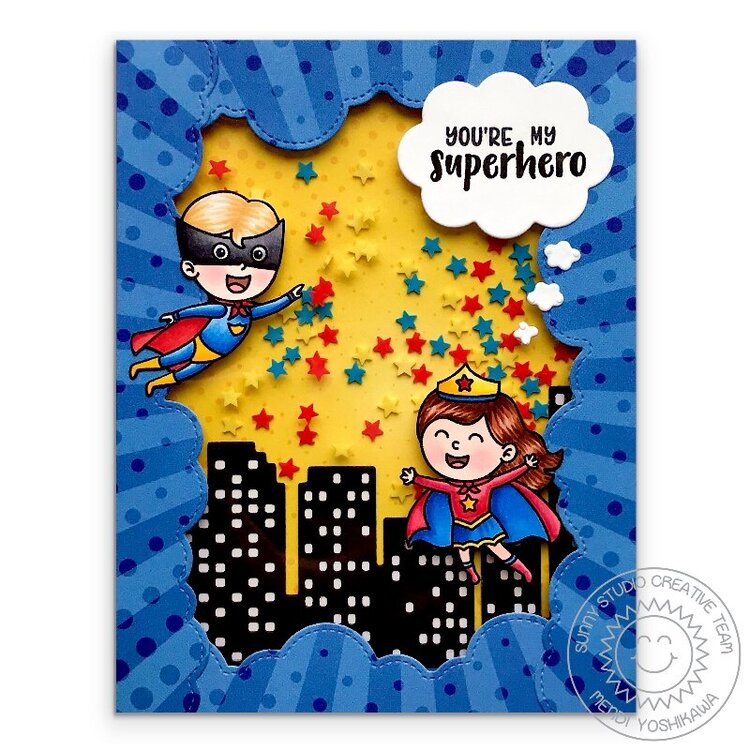 Sunny Studio Super Duper Superhero Card by Mendi Yoshikawa