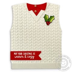 Sunny Studio Stamps Sweater Vest Christmas Card by Mendi Yoshikawa