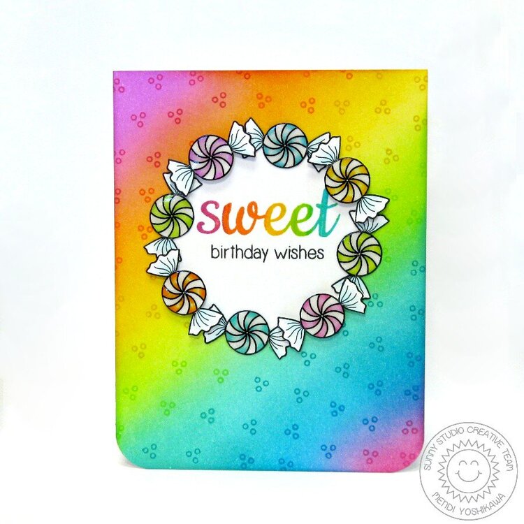 Sunny Studio Sweet Shoppe Card by Mendi Yoshikawa