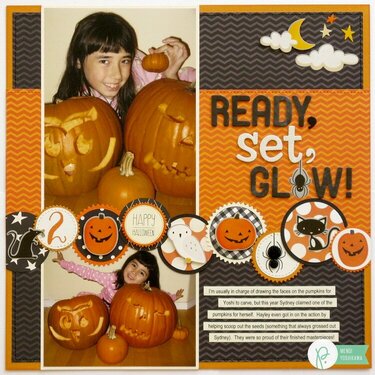 Pebbles Inc. Thirty-One Halloween Layout by Mendi Yoshikawa