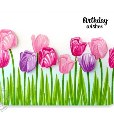 Sunny Studio Timeless Tulips Card by Mendi Yoshikawa