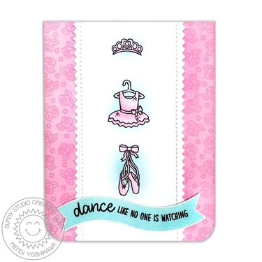 Sunny Studio Tiny Dancers Ballerina Card by Mendi Yoshikawa