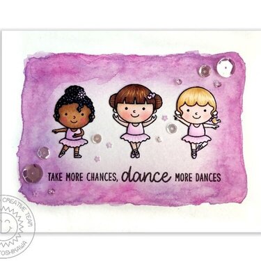 Sunny Studio Tiny Dancers Ballerina Card by Mendi Yoshikawa