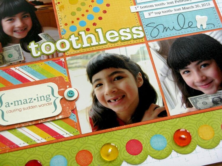 We R Memory Keepers Toothless Smile Layout by Mendi Yoshikawa