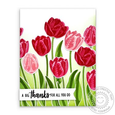 Sunny Studio Tranquil Tulips Thank You Card by Mendi Yoshikawa