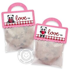 Sunny Studio Stamps Bighearted Bears Panda Valentine's Day Treat Bag Toppers