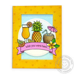Sunny Studio Tropical Paradise Fruity Drink Card by Mendi Yoshikawa