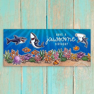 Sunny Studio Stamps Tropical Scenes Card by Mendi Yoshikawa