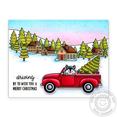 Sunny Studio Truckloads of Love Christmas Card by Mendi Yoshikawa