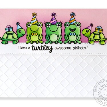 Sunny Studio Froggy Friends &amp; Turtley Awesome Card by Mendi