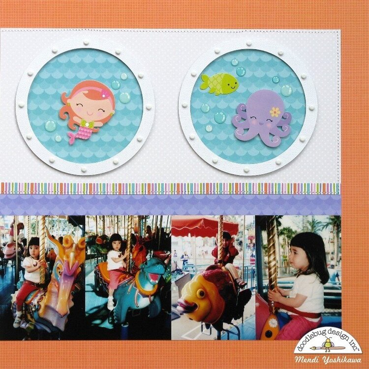 Doodlebug Under The Sea 2-Page Layout by Mendi Yoshikawa