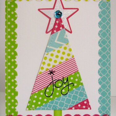 A Washi Tape Christmas Tree Card by Mendi Yoshikawa