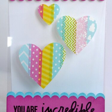 Transparency Card with Washi Tape Hearts by Mendi Yoshikawa