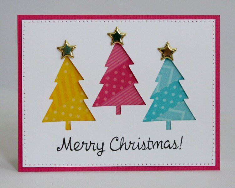 Washi Tape Christmas Tree Card by Mendi Yoshikawa