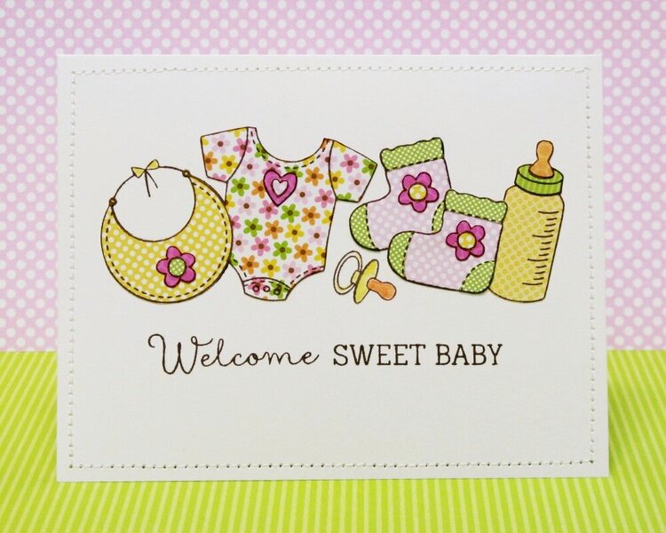 Technique Tuesday Bundle of Joy Baby Card by Mendi Yoshikawa