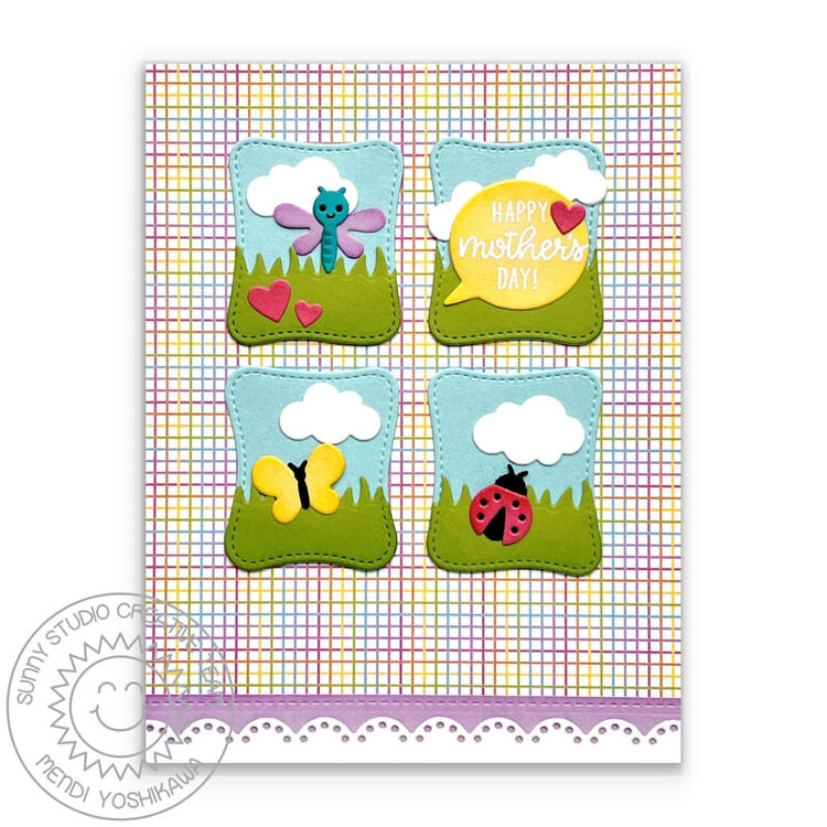 Sunny Studio Wonky Windows Mother&#039;s Day Card by Mendi Yoshikawa
