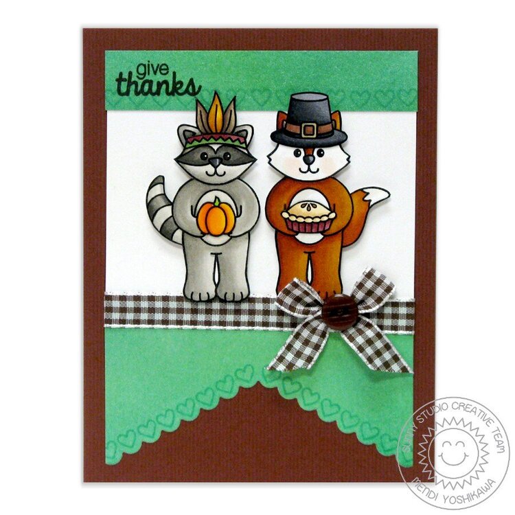 Sunny Studio Woodsy Creatures Card by Mendi Yoshikawa