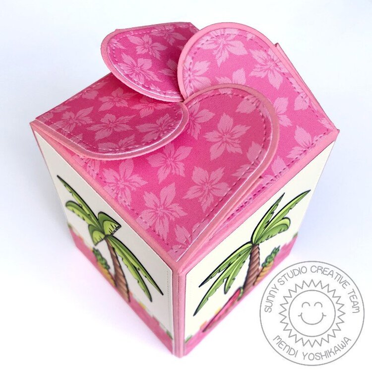 Sunny Studio Flamingo Wrap Around Gift Box by Mendi Yoshikawa