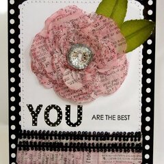 A Spellbinders Tissue Paper Rose Card by Mendi Yoshikawa