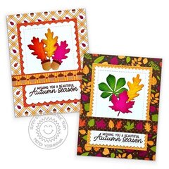 Sunny Studio Autumn Greenery Fall Leaves Card