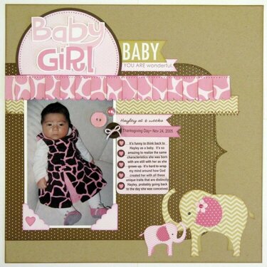 Bella Blvd. Baby Girl Elephant/Giraffe Layout