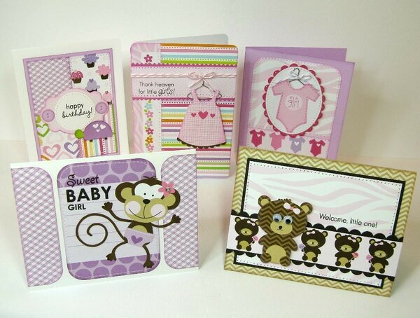 A Bella Blvd Baby Girl Card Set by Mendi Yoshikawa