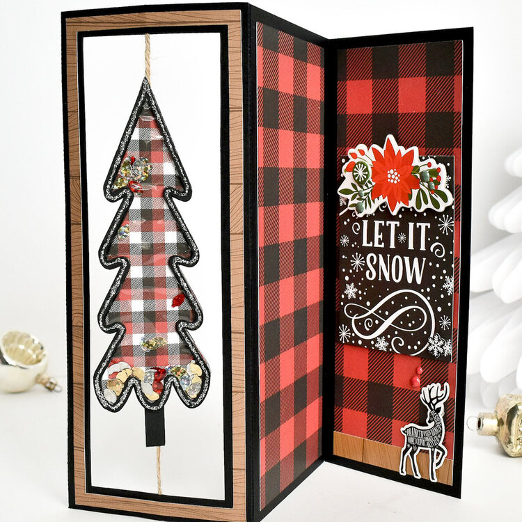 Lumberjack Christmas Z Fold Spinner Shaker Card Set