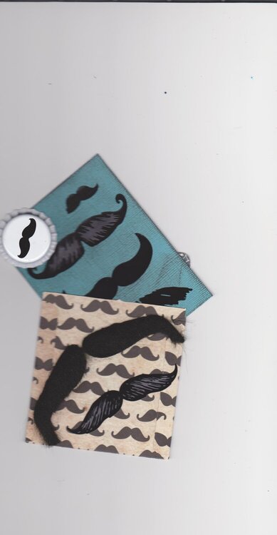 Mustache Library Card and Pocket
