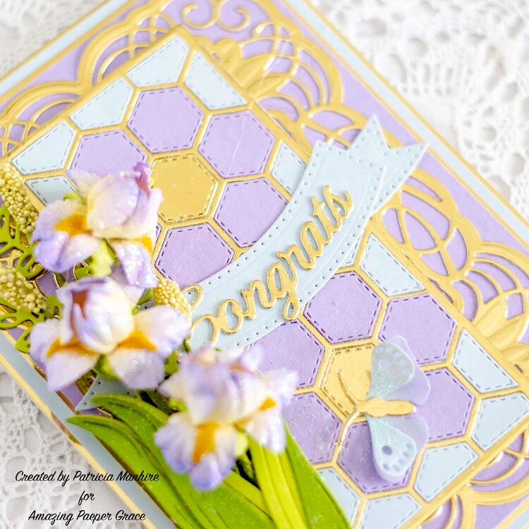 Amazing Paper Grace Irises and Hexagons