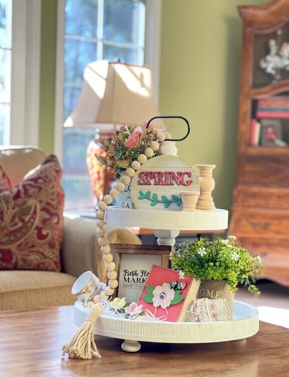 Spring Tiered Tray