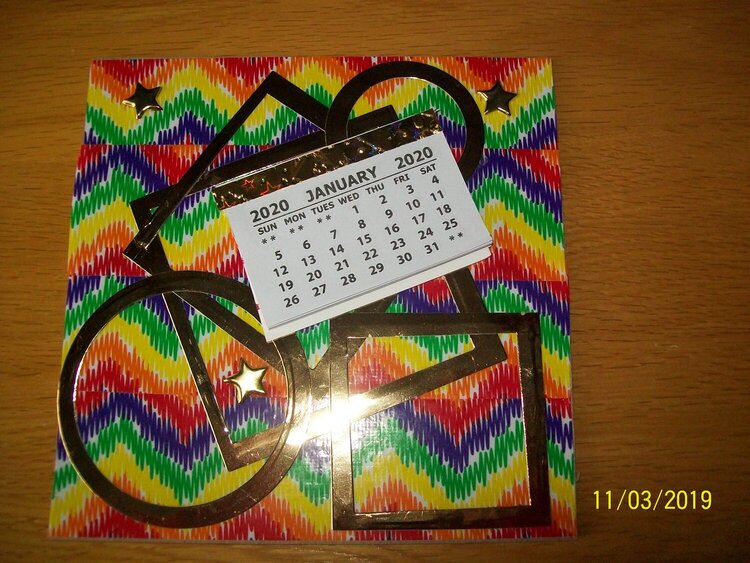 Rainbow duck tape calendar