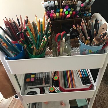 Craft Cart Pencil storage