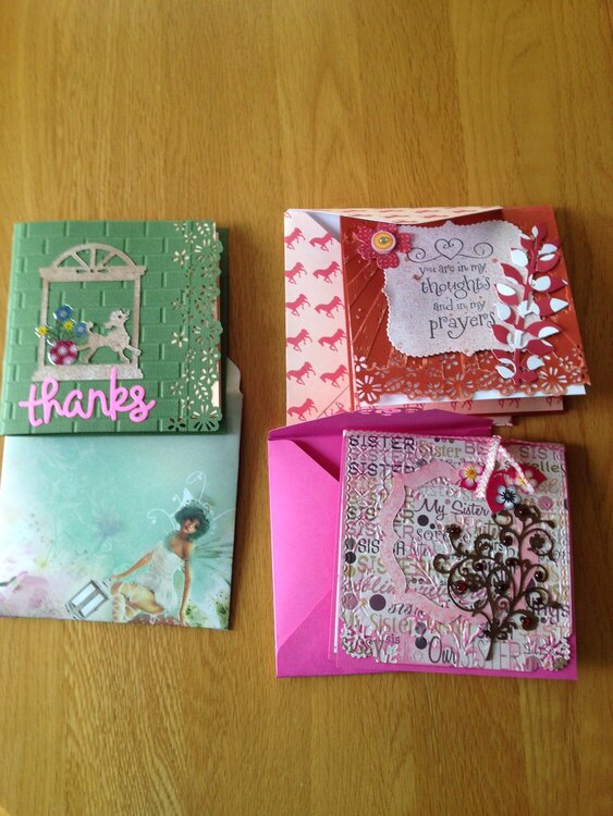 All Occasion Cards and hand made envelopes.